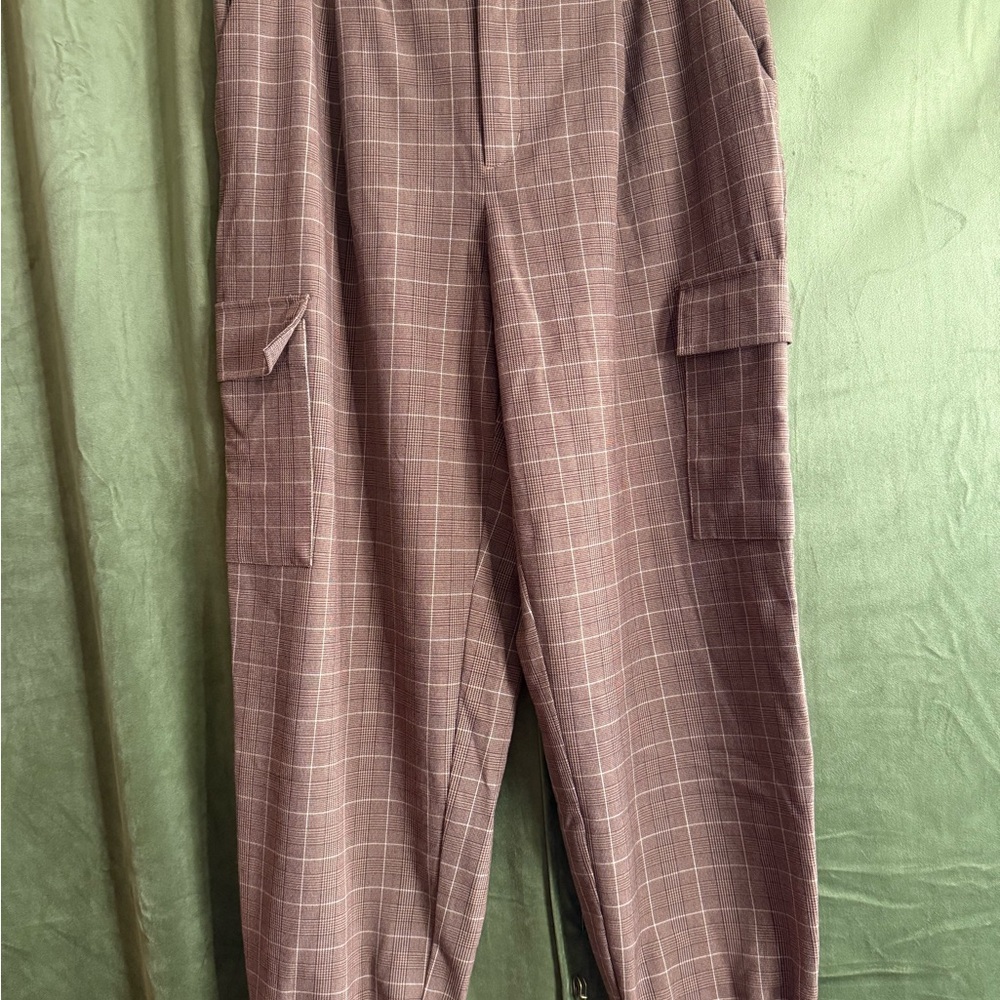 a new day Women's Plaid Cargo Pants - Brown